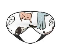 Cozimangoe Sleep Mask, Double Sided Silky Soft Eye Masks Adjustable Strap Blindfold for Women Men, Travel Night Shift Yoga Camping, Personalized Cute Animals Dogs Puppy