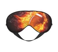 Cozimangoe Sleep Mask, Double Sided Silky Soft Eye Masks Adjustable Strap Blindfold for Women Men, Travel Night Shift Yoga Camping, Personalized American Football in Fire