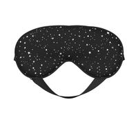 Cozimangoe Sleep Mask, Double Sided Silky Soft Eye Masks Adjustable Strap Blindfold for Women Men, Travel Night Shift Yoga Camping, Personalized Space Stars Black and White Seamless