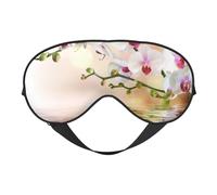 Cozimangoe Sleep Mask, Double Sided Silky Soft Eye Masks Adjustable Strap Blindfold for Women Men, Travel Night Shift Yoga Camping, Personalized White Orchid in The Pond