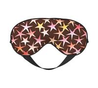 Cozimangoe Sleep Mask, Double Sided Silky Soft Eye Masks Adjustable Strap Blindfold for Women Men, Travel Night Shift Yoga Camping, Personalized Satin Stars Pink On Chocolate