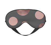 Cozimangoe Sleep Mask, Double Sided Silky Soft Eye Masks Adjustable Strap Blindfold for Women Men, Travel Night Shift Yoga Camping, Personalized Elegant Faux Rose Gold Blush Pink Black Circles
