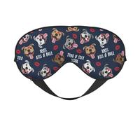 Cozimangoe Sleep Mask, Double Sided Silky Soft Eye Masks Adjustable Strap Blindfold for Women Men, Travel Night Shift Yoga Camping, Personalized Kiss A Bull Cute Pit Bull Dog Lips Love Valentines