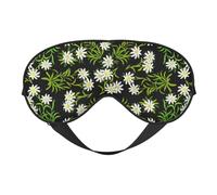 Cozimangoe Sleep Mask, Double Sided Silky Soft Eye Masks Adjustable Strap Blindfold for Women Men, Travel Night Shift Yoga Camping, Personalized Swiss Alpine Edelweiss Floral