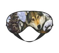 Cozimangoe Sleep Mask, Double Sided Silky Soft Eye Masks Adjustable Strap Blindfold for Women Men, Travel Night Shift Yoga Camping, Personalized Wildlife Animal Wolf