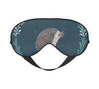 Cozimangoe Sleep Mask, Double Sided Silky Soft Eye Masks Adjustable Strap Blindfold for Women Men, Travel Night Shift Yoga Camping, Personalized Cute Little Hedgehog