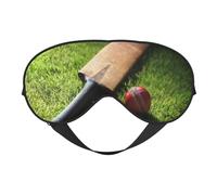 Cozimangoe Sleep Mask, Double Sided Silky Soft Eye Masks Adjustable Strap Blindfold for Women Men, Travel Night Shift Yoga Camping, Personalized Cricket Bat and Ball
