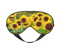 Cozimangoe Sleep Mask, Double Sided Silky Soft Eye Masks Adjustable Strap Blindfold for Women Men, Travel Night Shift Yoga Camping, Personalized Sunflower Plant Printed