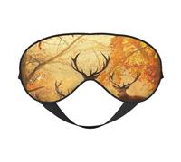 Cozimangoe Sleep Mask, Double Sided Silky Soft Eye Masks Adjustable Strap Blindfold for Women Men, Travel Night Shift Yoga Camping, Personalized Deers in The Woods