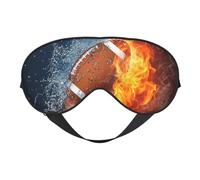 Cozimangoe Sleep Mask, Double Sided Silky Soft Eye Masks Adjustable Strap Blindfold for Women Men, Travel Night Shift Yoga Camping, Personalized Burning American Football in Fire