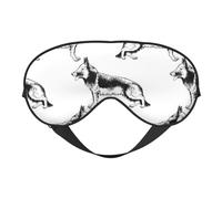 Cozimangoe Sleep Mask, Double Sided Silky Soft Eye Masks Adjustable Strap Blindfold for Women Men, Travel Night Shift Yoga Camping, Personalized Hand Drawn German Shepherds