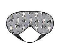 Cozimangoe Sleep Mask, Double Sided Silky Soft Eye Masks Adjustable Strap Blindfold for Women Men, Travel Night Shift Yoga Camping, Personalized Australian Shepherd Blue Merle Dog Simple Grey