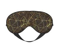Cozimangoe Sleep Mask, Double Sided Silky Soft Eye Masks Adjustable Strap Blindfold for Women Men, Travel Night Shift Yoga Camping, Personalized Golden Spider Web Pattern