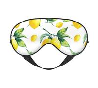 Cozimangoe Sleep Mask, Double Sided Silky Soft Eye Masks Adjustable Strap Blindfold for Women Men, Travel Night Shift Yoga Camping, Personalized Lemon