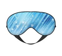 Cozimangoe Sleep Mask, Double Sided Silky Soft Eye Masks Adjustable Strap Blindfold for Women Men, Travel Night Shift Yoga Camping, Personalized Glitter Stars Blue Pattern
