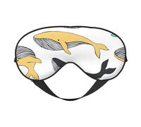Cozimangoe Sleep Mask, Double Sided Silky Soft Eye Masks Adjustable Strap Blindfold for Women Men, Travel Night Shift Yoga Camping, Personalized Whales Whale Animal