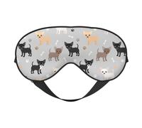Cozimangoe Sleep Mask, Double Sided Silky Soft Eye Masks Adjustable Strap Blindfold for Women Men, Travel Night Shift Yoga Camping, Personalized Chihuahua Paws and Bones