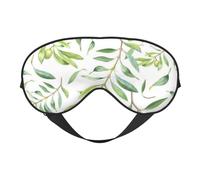 Cozimangoe Sleep Mask, Double Sided Silky Soft Eye Masks Adjustable Strap Blindfold for Women Men, Travel Night Shift Yoga Camping, Personalized Green Leaf Artistic Olive Tree Print