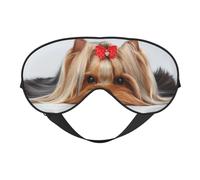 Cozimangoe Sleep Mask, Double Sided Silky Soft Eye Masks Adjustable Strap Blindfold for Women Men, Travel Night Shift Yoga Camping, Personalized Yorkshire Terrier