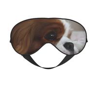 Cozimangoe Sleep Mask, Double Sided Silky Soft Eye Masks Adjustable Strap Blindfold for Women Men, Travel Night Shift Yoga Camping, Personalized Cavalier King Charles Spaniel Pets Puppy Dogs