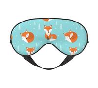 Cozimangoe Sleep Mask, Double Sided Silky Soft Eye Masks Adjustable Strap Blindfold for Women Men, Travel Night Shift Yoga Camping, Personalized Fox Seamless Pattern