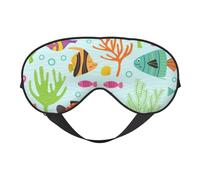 Cozimangoe Sleep Mask, Double Sided Silky Soft Eye Masks Adjustable Strap Blindfold for Women Men, Travel Night Shift Yoga Camping, Personalized Sea Life Marine Animals