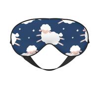 Cozimangoe Sleep Mask, Double Sided Silky Soft Eye Masks Adjustable Strap Blindfold for Women Men, Travel Night Shift Yoga Camping, Personalized Sheep On A Starry Sky