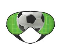 Cozimangoe Sleep Mask, Double Sided Silky Soft Eye Masks Adjustable Strap Blindfold for Women Men, Travel Night Shift Yoga Camping, Personalized Soccer Football Field