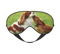 Cozimangoe Sleep Mask, Double Sided Silky Soft Eye Masks Adjustable Strap Blindfold for Women Men, Travel Night Shift Yoga Camping, Personalized Cavalier King Charles Spaniel (3)