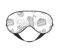 Cozimangoe Sleep Mask, Double Sided Silky Soft Eye Masks Adjustable Strap Blindfold for Women Men, Travel Night Shift Yoga Camping, Personalized Black Afternoon Tea Print