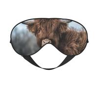 Cozimangoe Sleep Mask, Double Sided Silky Soft Eye Masks Adjustable Strap Blindfold for Women Men, Travel Night Shift Yoga Camping, Personalized Highland Cow Scottish Wildlife
