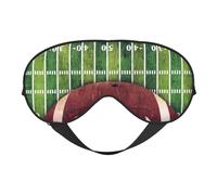 Cozimangoe Sleep Mask, Double Sided Silky Soft Eye Masks Adjustable Strap Blindfold for Women Men, Travel Night Shift Yoga Camping, Personalized American Football Field and Ball