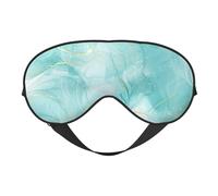 Cozimangoe Sleep Mask, Double Sided Silky Soft Eye Masks Adjustable Strap Blindfold for Women Men, Travel Night Shift Yoga Camping, Personalized Pastel Mint Green Marble
