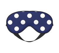 Cozimangoe Sleep Mask, Double Sided Silky Soft Eye Masks Adjustable Strap Blindfold for Women Men, Travel Night Shift Yoga Camping, Personalized Polka Dot Navy Pattern