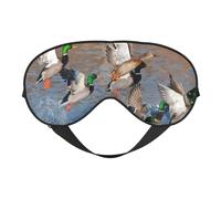 Cozimangoe Sleep Mask, Double Sided Silky Soft Eye Masks Adjustable Strap Blindfold for Women Men, Travel Night Shift Yoga Camping, Personalized Wild Duck