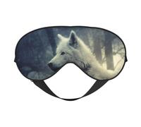 Cozimangoe Sleep Mask, Double Sided Silky Soft Eye Masks Adjustable Strap Blindfold for Women Men, Travel Night Shift Yoga Camping, Personalized Grey Wolf in Moonlight
