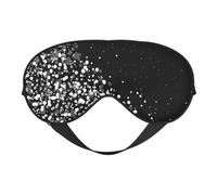 Cozimangoe Sleep Mask, Double Sided Silky Soft Eye Masks Adjustable Strap Blindfold for Women Men, Travel Night Shift Yoga Camping, Personalized Black White Glitter Printed