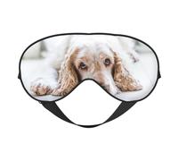 Cozimangoe Sleep Mask, Double Sided Silky Soft Eye Masks Adjustable Strap Blindfold for Women Men, Travel Night Shift Yoga Camping, Personalized Cocker Spaniel Brown Spaniel Sad Dogs Dogs Pets