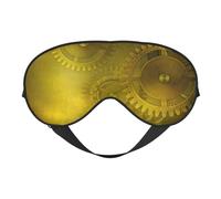 Cozimangoe Sleep Mask, Double Sided Silky Soft Eye Masks Adjustable Strap Blindfold for Women Men, Travel Night Shift Yoga Camping, Personalized Retro Steampunk Mechanism Yellow