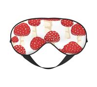 Cozimangoe Sleep Mask, Double Sided Silky Soft Eye Masks Adjustable Strap Blindfold for Women Men, Travel Night Shift Yoga Camping, Personalized Fly Agaric Red Mushrooms