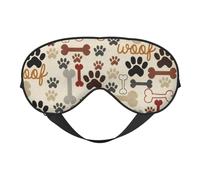 Cozimangoe Sleep Mask, Double Sided Silky Soft Eye Masks Adjustable Strap Blindfold for Women Men, Travel Night Shift Yoga Camping, Personalized Dog Paws and Bones