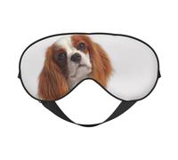 Cozimangoe Sleep Mask, Double Sided Silky Soft Eye Masks Adjustable Strap Blindfold for Women Men, Travel Night Shift Yoga Camping, Personalized Cavalier King Charles Spaniel (2)