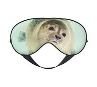 Cozimangoe Sleep Mask, Double Sided Silky Soft Eye Masks Adjustable Strap Blindfold for Women Men, Travel Night Shift Yoga Camping, Personalized Underwater Seal