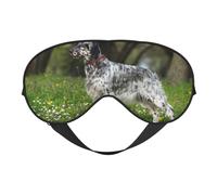 Cozimangoe Sleep Mask, Double Sided Silky Soft Eye Masks Adjustable Strap Blindfold for Women Men, Travel Night Shift Yoga Camping, Personalized English Setter Lawn Pets Dogs English Setter