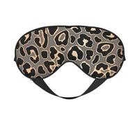 Cozimangoe Sleep Mask, Double Sided Silky Soft Eye Masks Adjustable Strap Blindfold for Women Men, Travel Night Shift Yoga Camping, Personalized Leopard Seamless Pattern Design in Luxury Gold