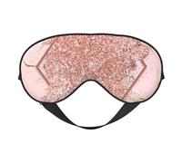Cozimangoe Sleep Mask, Double Sided Silky Soft Eye Masks Adjustable Strap Blindfold for Women Men, Travel Night Shift Yoga Camping, Personalized Pink Gold Glitter with A Brownish Red Rhombus