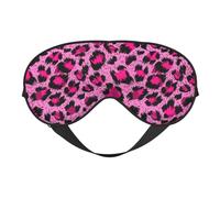 Cozimangoe Sleep Mask, Double Sided Silky Soft Eye Masks Adjustable Strap Blindfold for Women Men, Travel Night Shift Yoga Camping, Personalized Luxury Pink Leopard Beauty Fashion