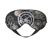 Cozimangoe Sleep Mask, Double Sided Silky Soft Eye Masks Adjustable Strap Blindfold for Women Men, Travel Night Shift Yoga Camping, Personalized Steampunk Mechanical Gears
