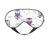 Cozimangoe Sleep Mask, Double Sided Silky Soft Eye Masks Adjustable Strap Blindfold for Women Men, Travel Night Shift Yoga Camping, Personalized Cute Cartoon Owls