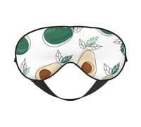 Cozimangoe Sleep Mask, Double Sided Silky Soft Eye Masks Adjustable Strap Blindfold for Women Men, Travel Night Shift Yoga Camping, Personalized Simple Draw Fruit Avocado
